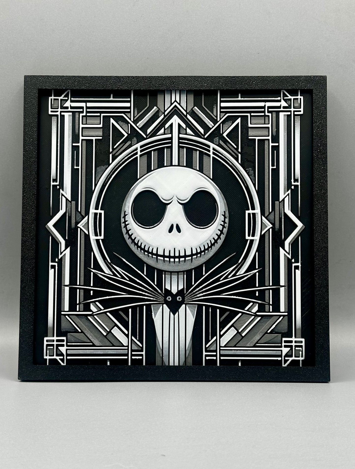 Jack skeleton art deco 3D printed picture with frame