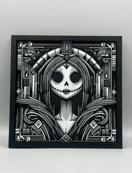 The Corpse Bride art deco 3D printed picture with frame