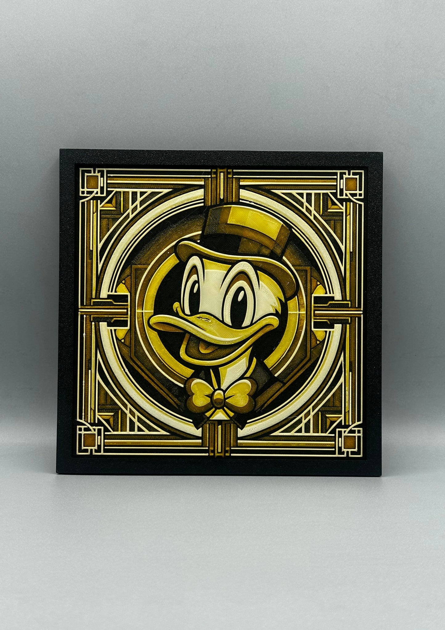 Donald Duck art deco 3-D printed picture with frame