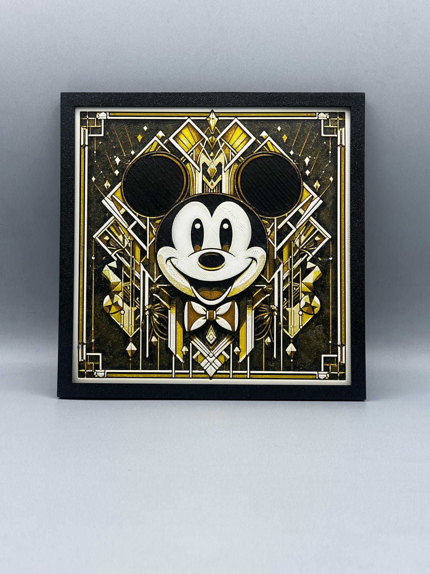 Mickey Mouse Art Deco 3-D printed picture with frame