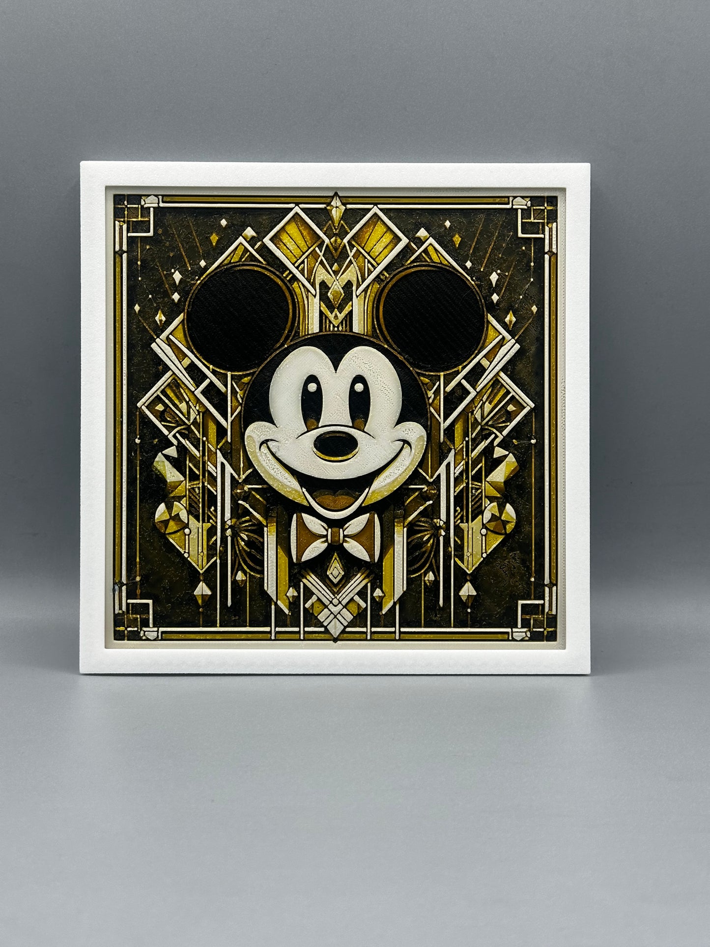 Mickey Mouse Art Deco 3-D printed picture with frame