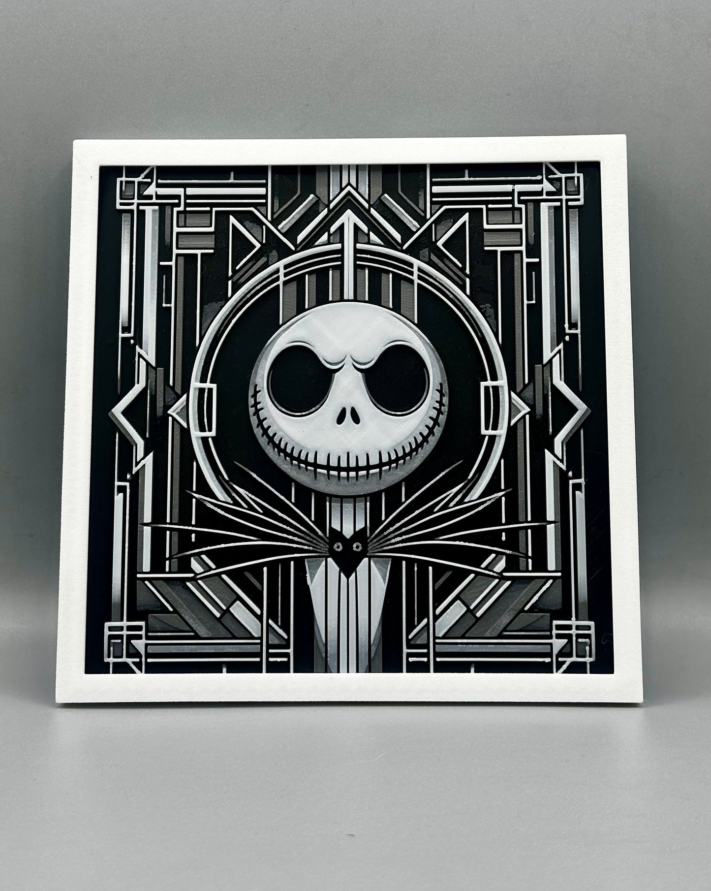 Jack skeleton art deco 3D printed picture with frame