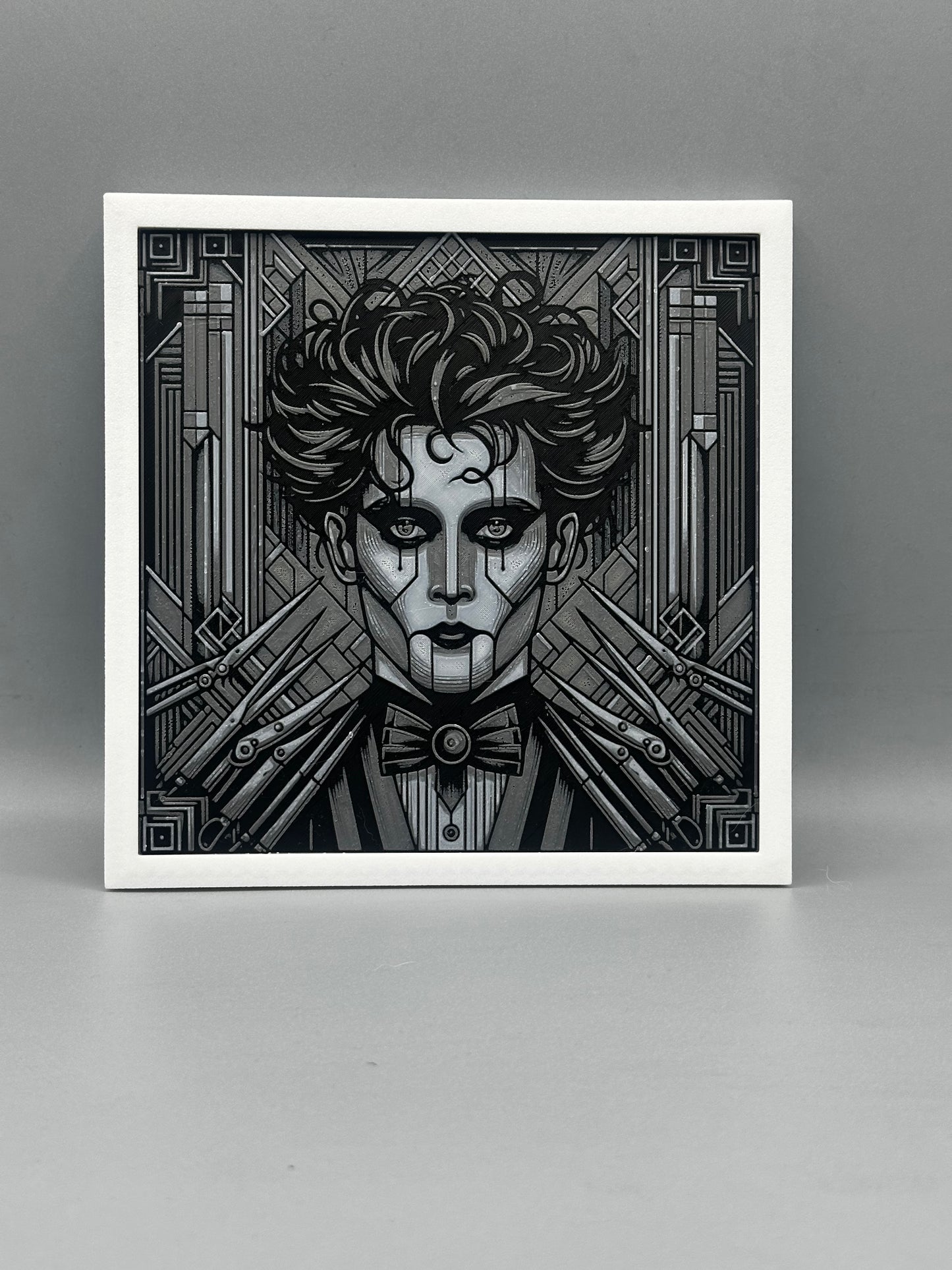 Edward Scissor hands art deco 3D printed picture with frame