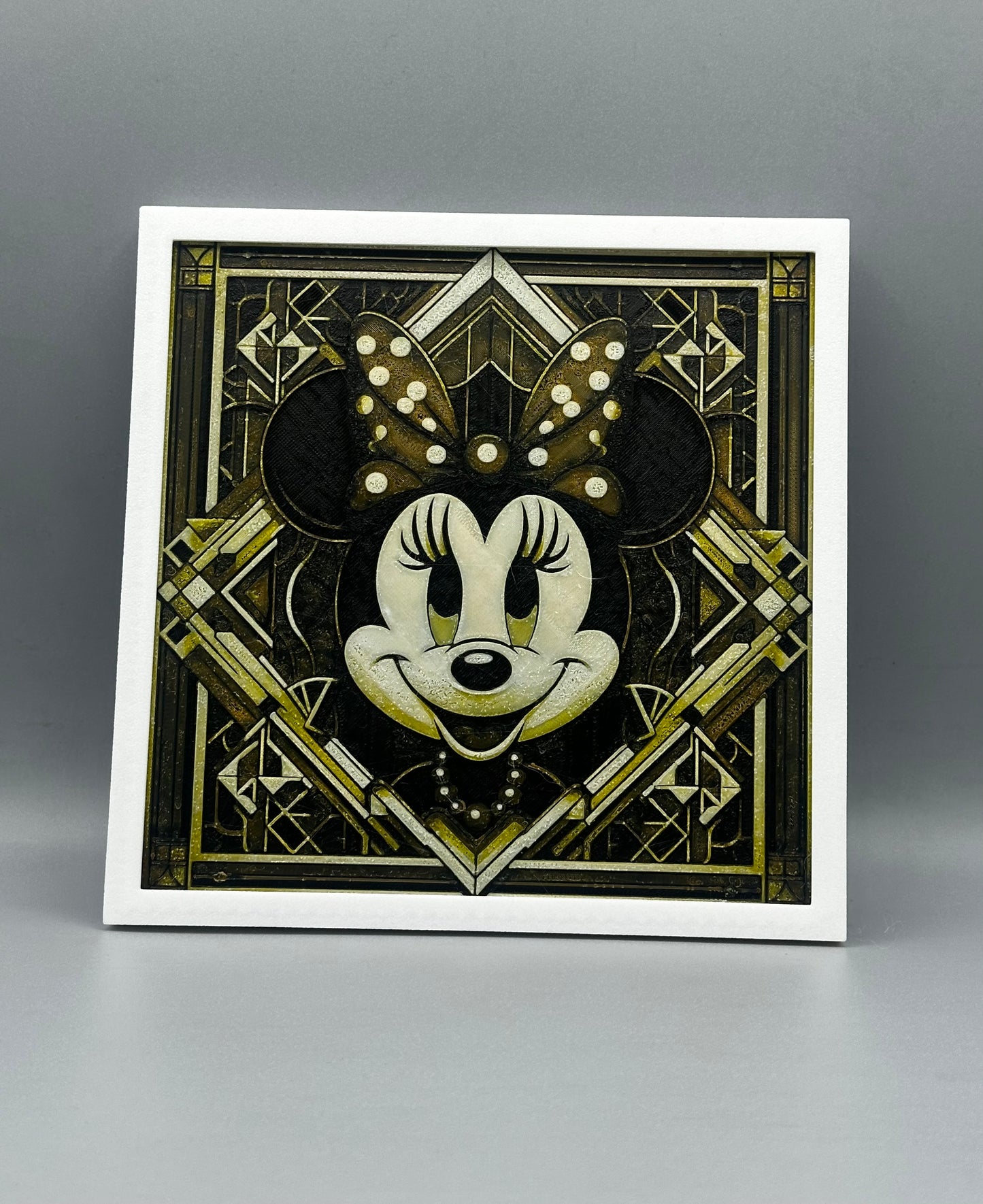 Minnie Mouse art deco 3-D printed picture with frame