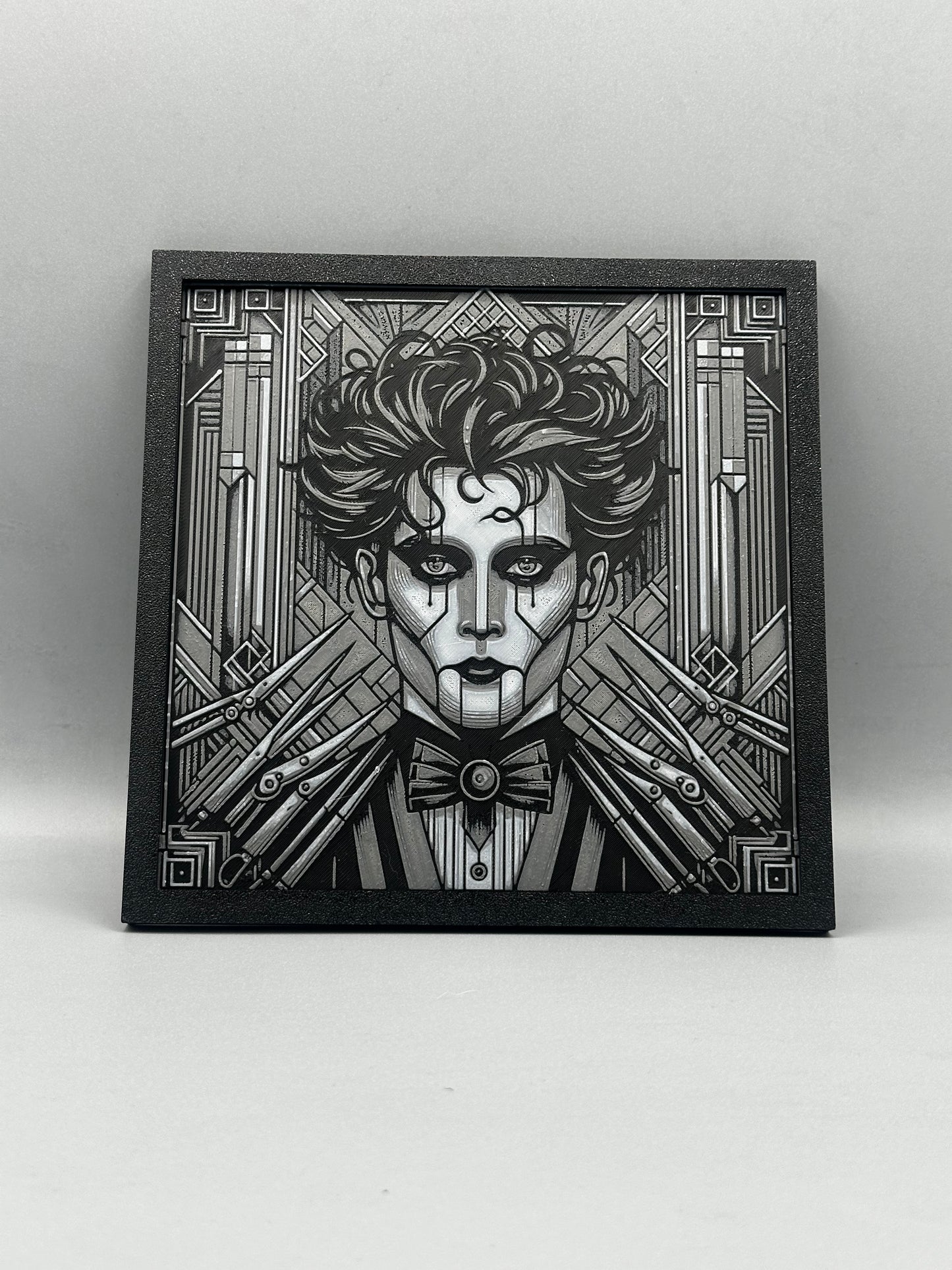 Edward Scissor hands art deco 3D printed picture with frame