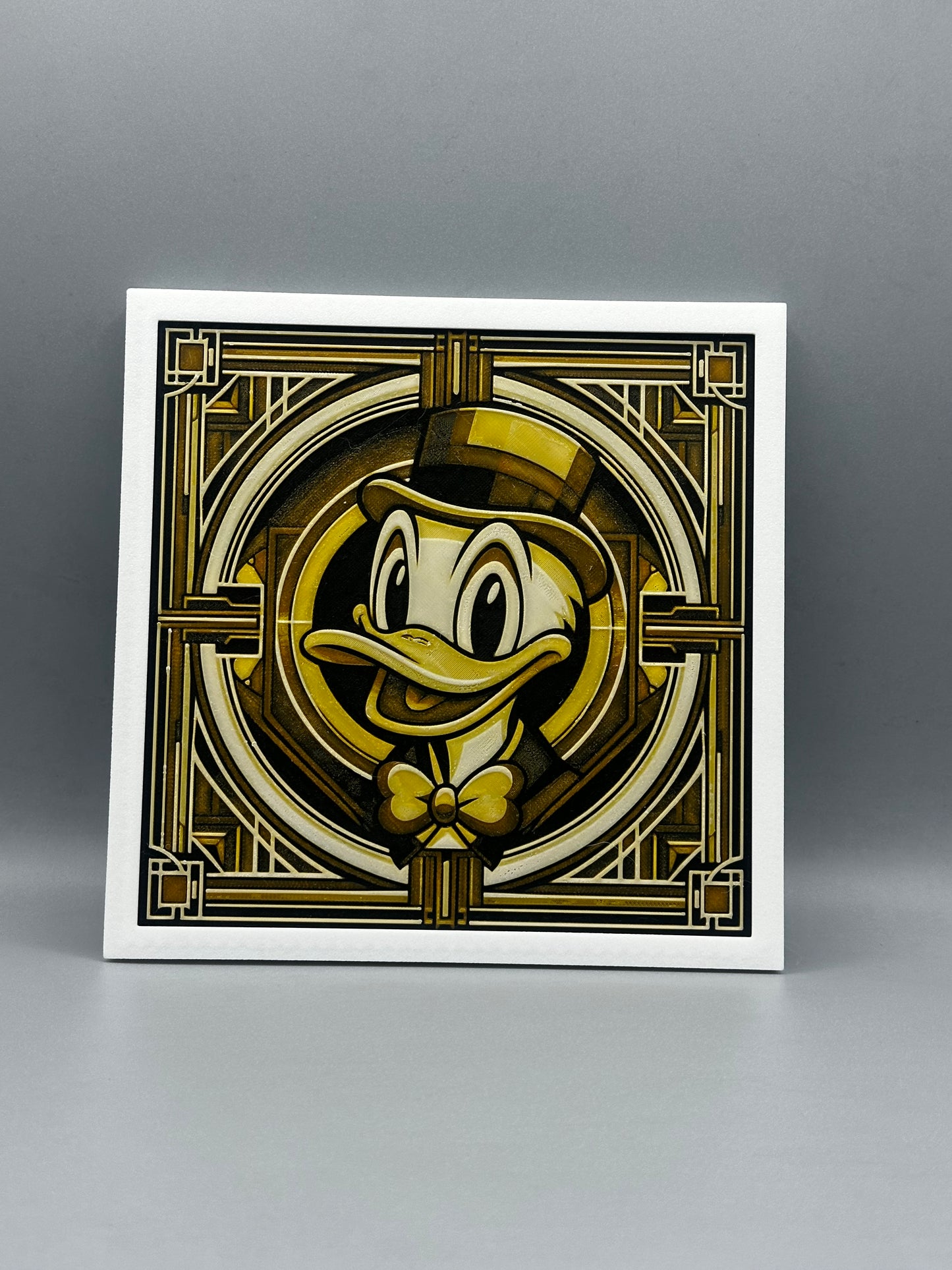 Donald Duck art deco 3-D printed picture with frame