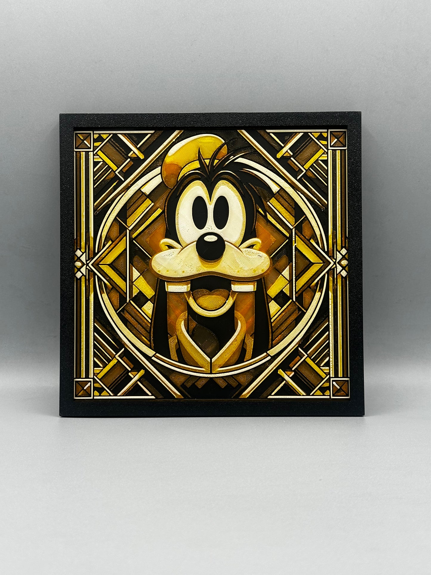 Goofy art deco 3-D printed picture with frame