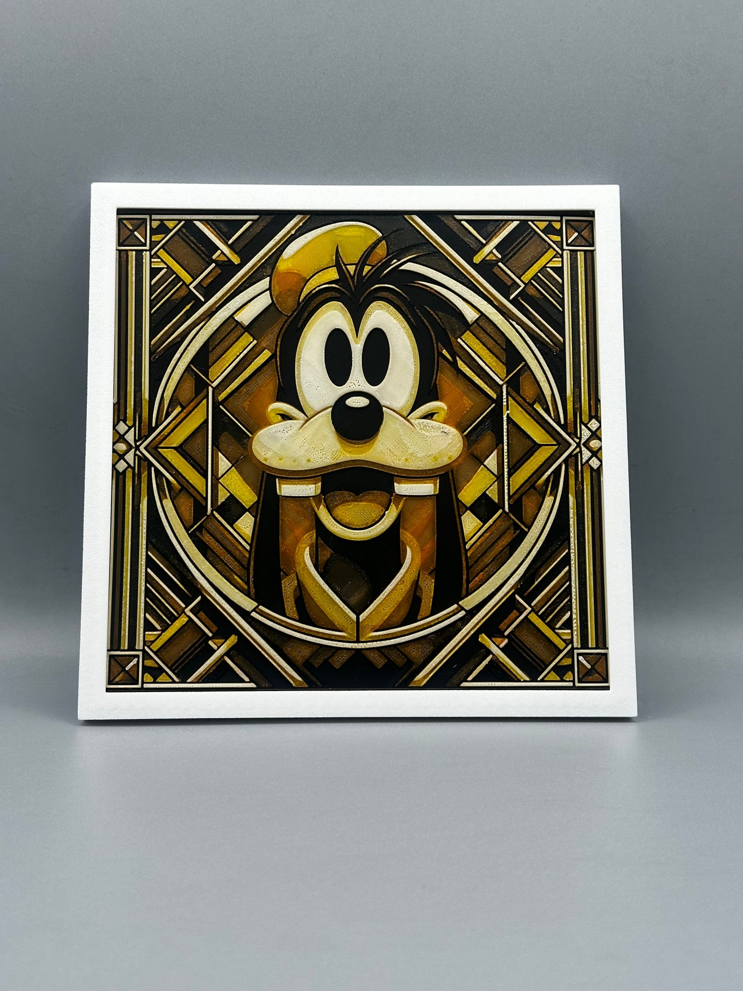 Goofy art deco 3-D printed picture with frame