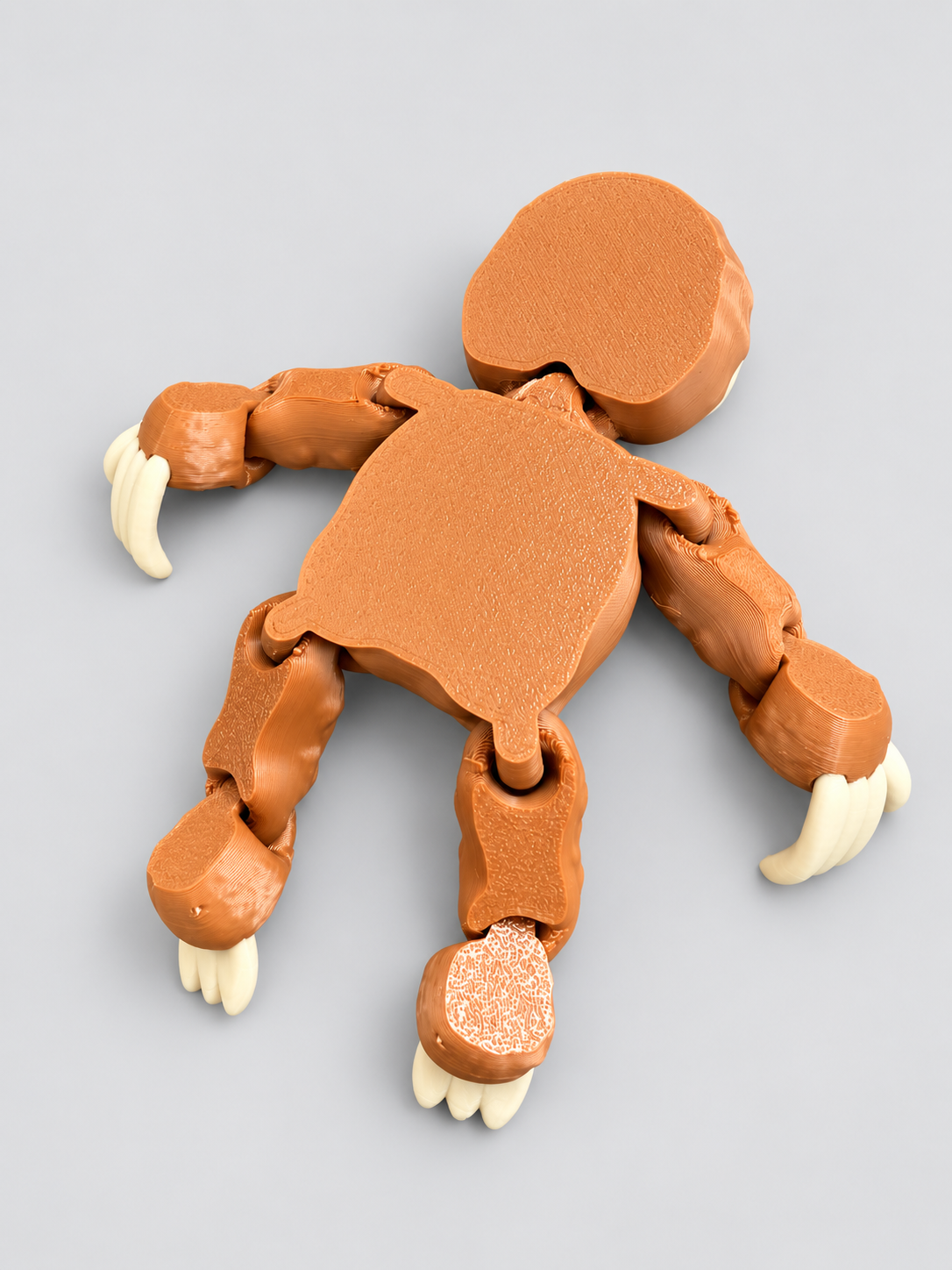Articulated sloth fidget toy rear view