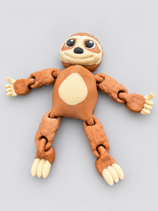 Articulated sloth fidget toy front view