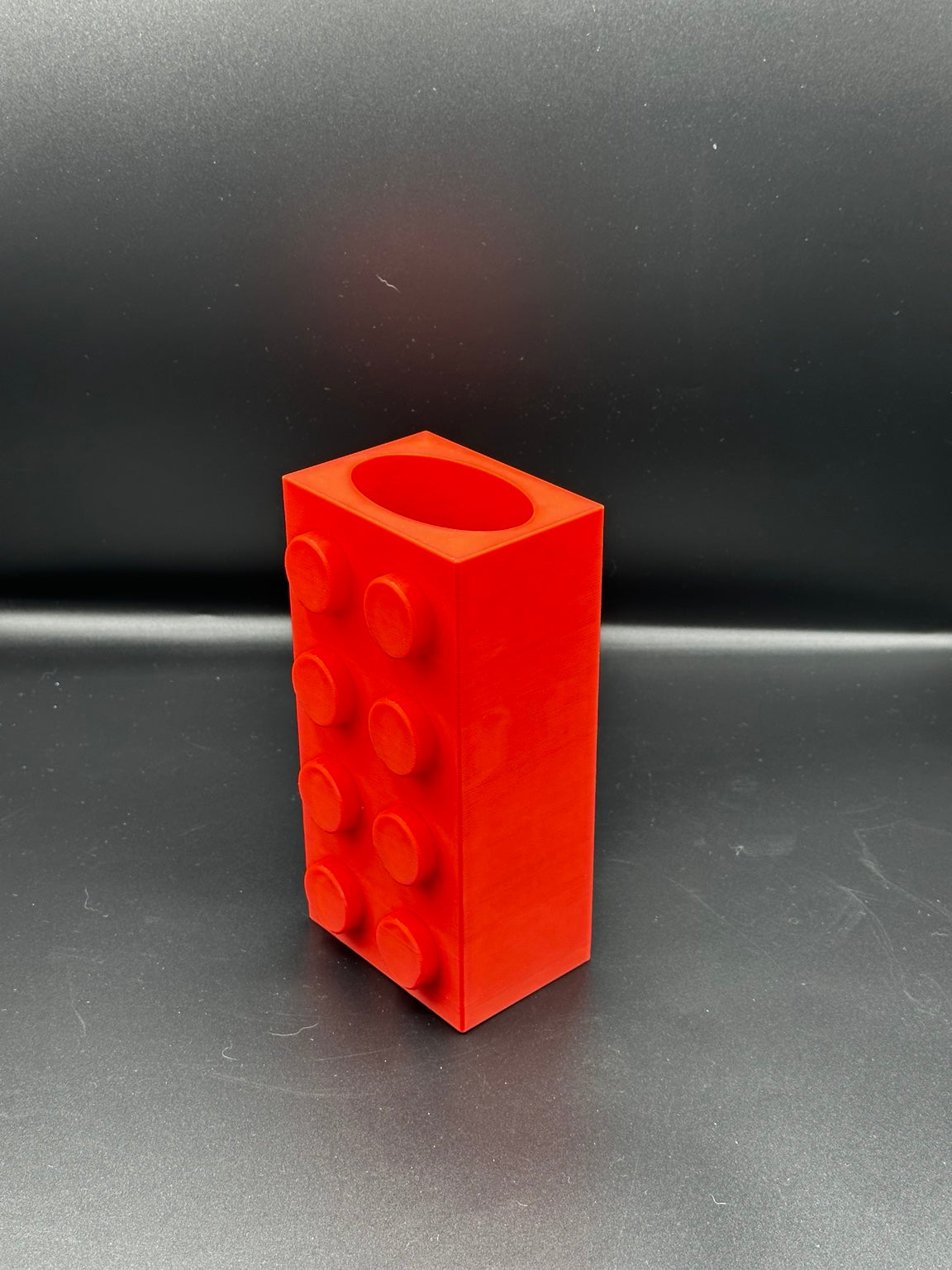 Red brick-style flower vase