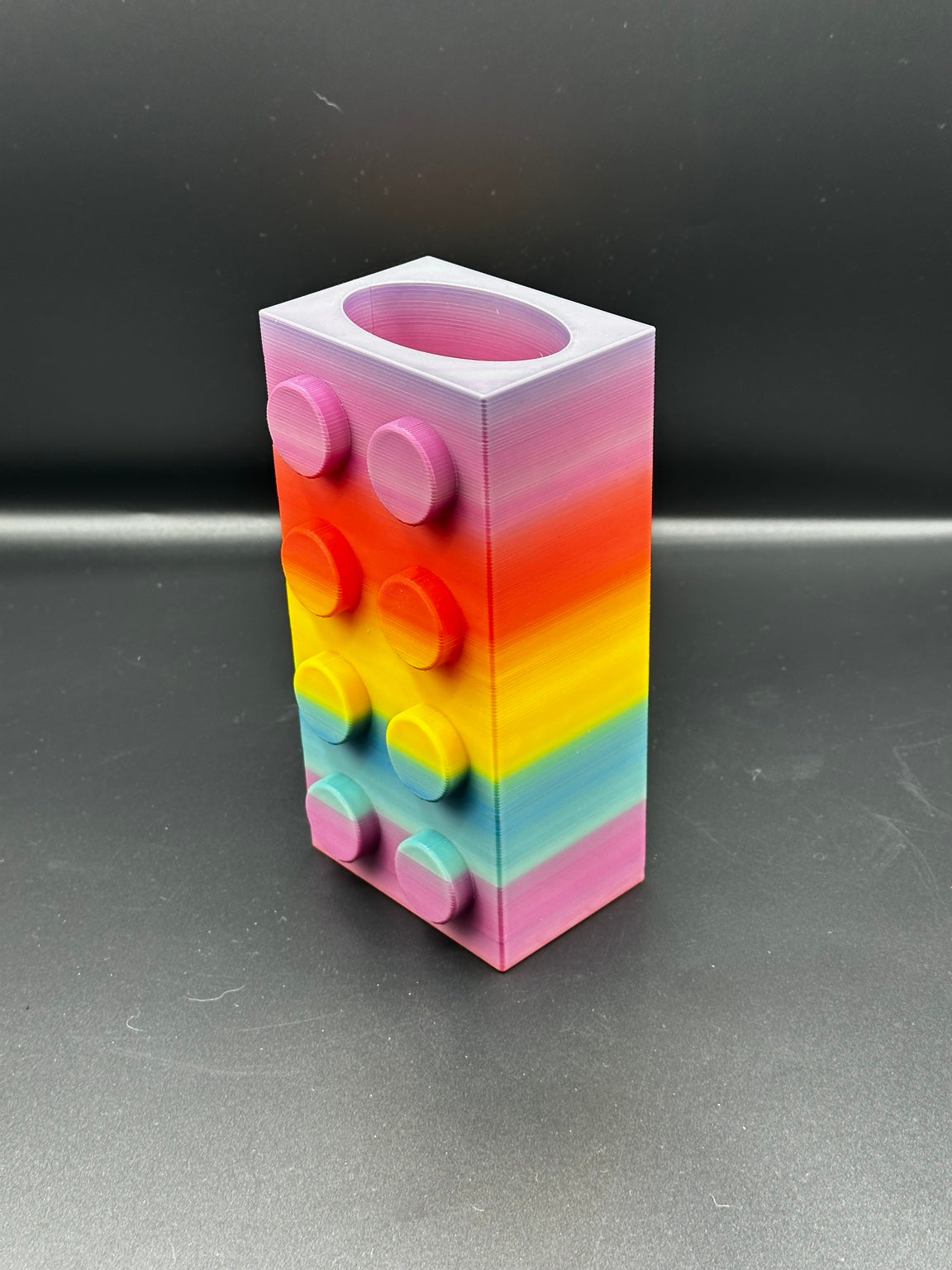 Rainbow 1 brick-style flower vase