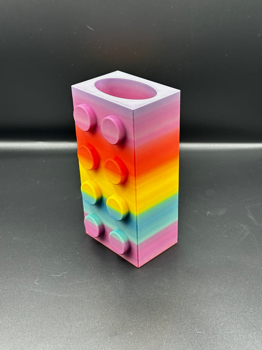Rainbow 1 brick-style flower vase
