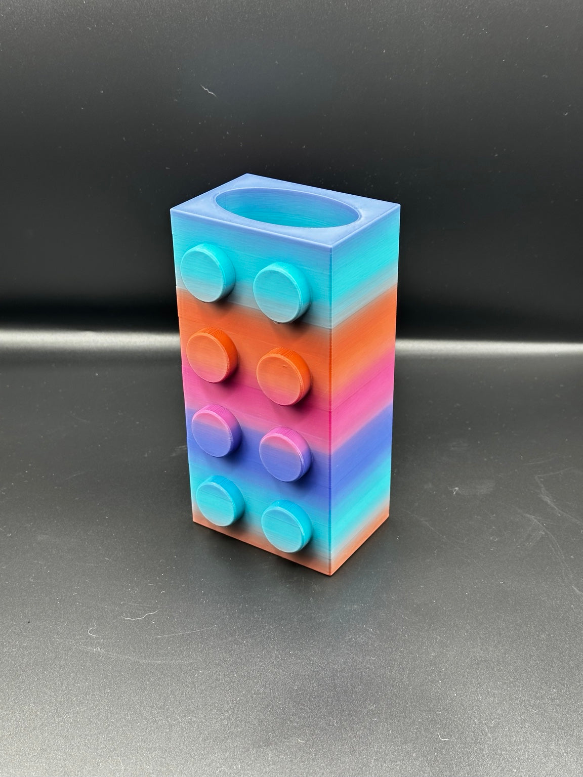 Rainbow 2 brick-style flower vase