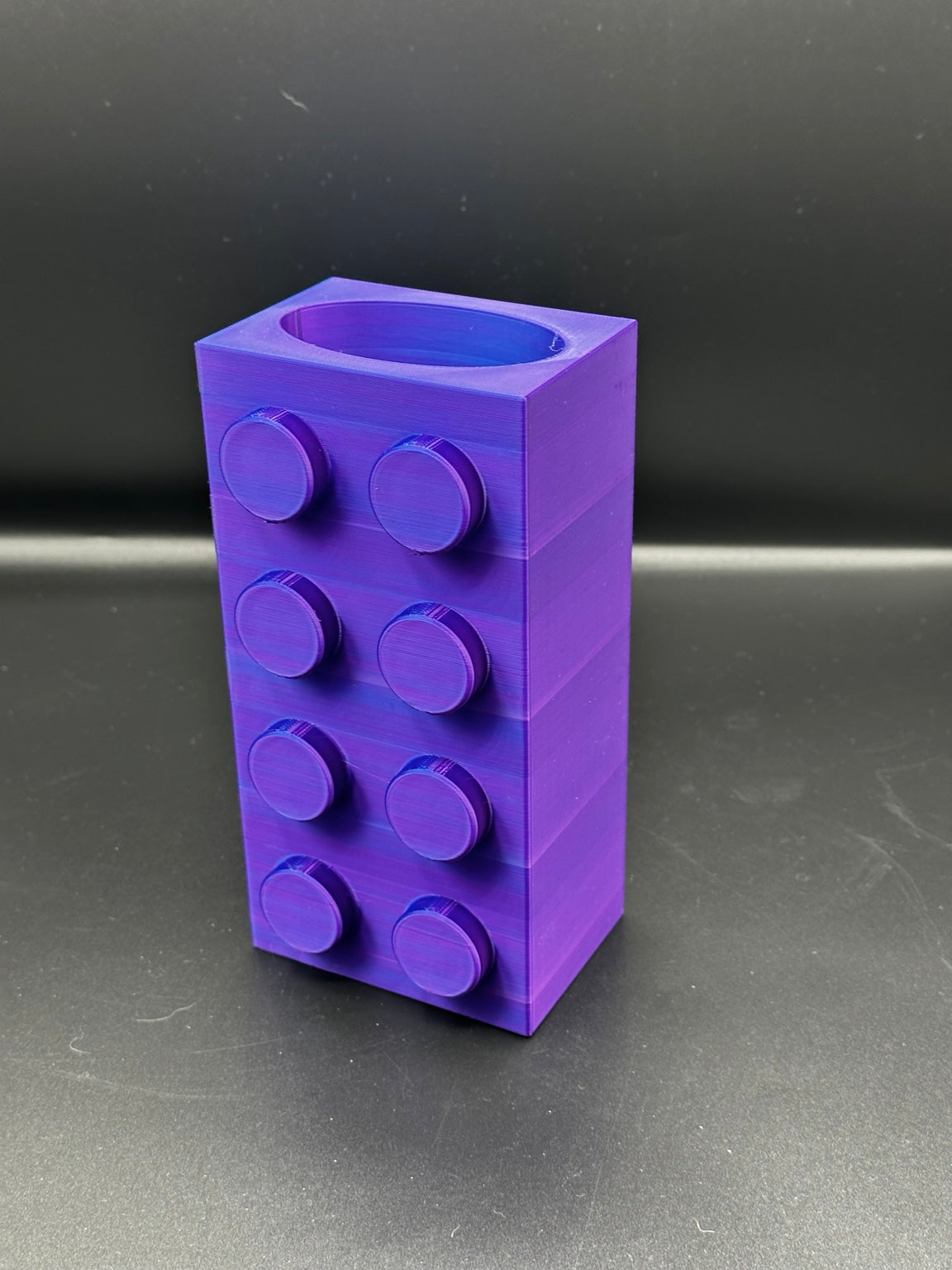 Metallic blue-purple brick-style flower vase