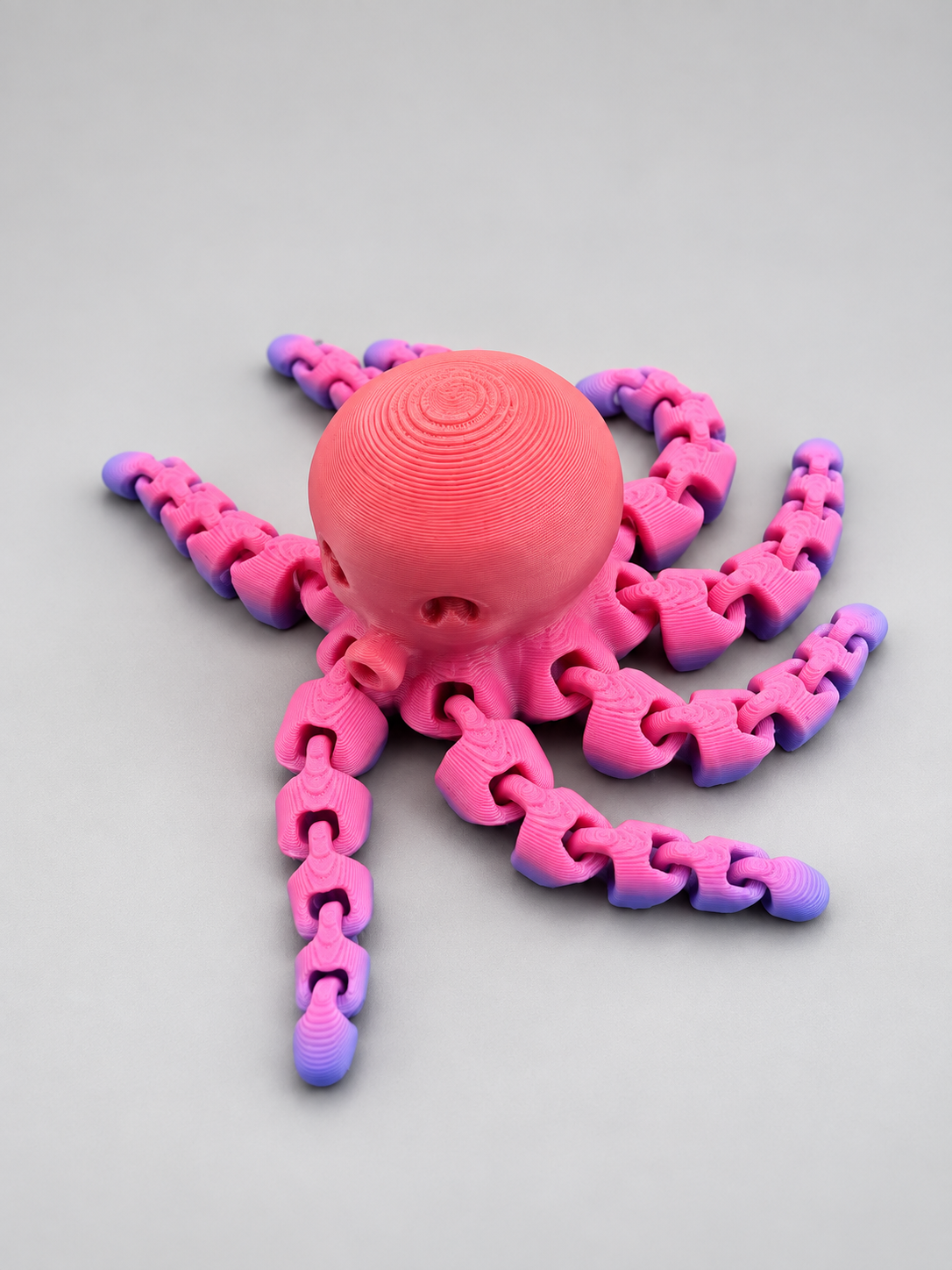 Pink and purple mini articulated octopus