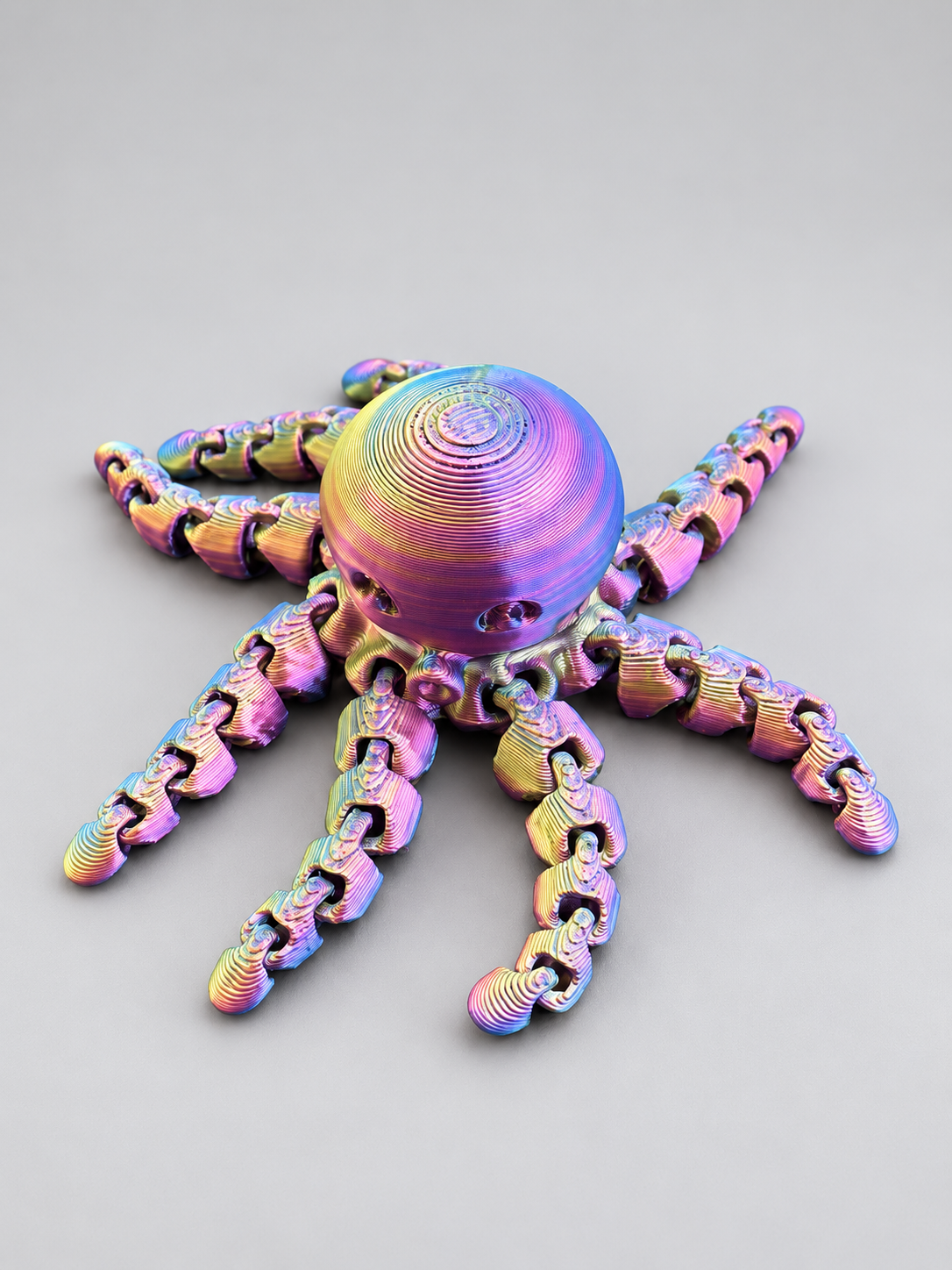 Rainbow mini articulated octopus